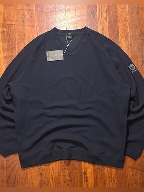 Vintage Nike Golf Swoosh Logo Ribbed Navy Blue Pullover V-neck Sweater XL NWT